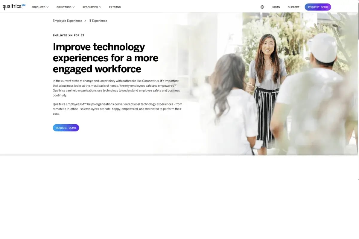 Qualtrics EmployeeXM Homepage